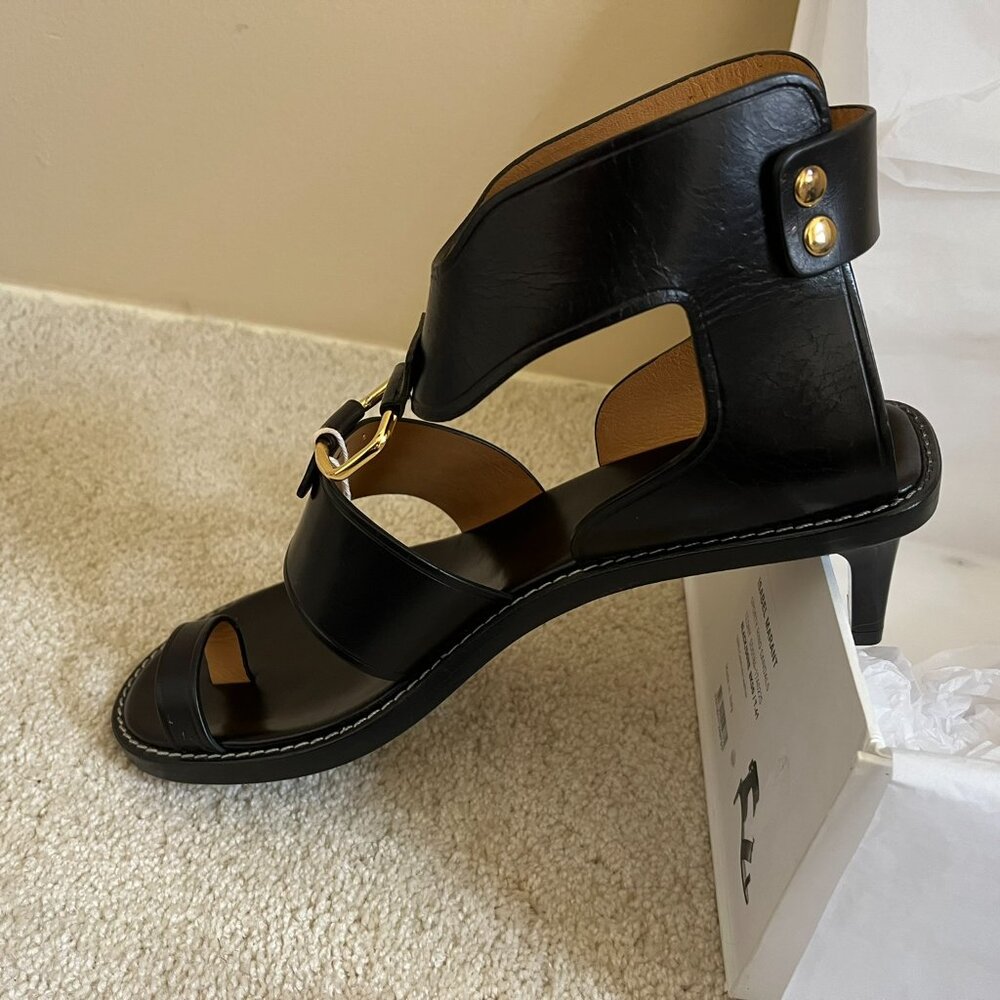 Isabel Marant Black Leather Sandals - New - Picture 4 of 9